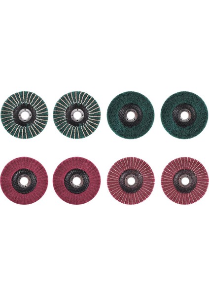 Açı Öğütücü Için 8pcs 4 Inç Kırmızı ve Yeşil Naylon Fiber Flap Disk Seti (Yurt Dışından)