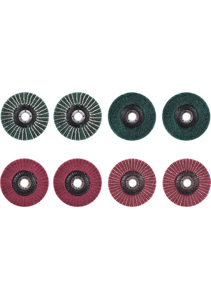 Açı Öğütücü Için 8pcs 4 Inç Kırmızı ve Yeşil Naylon Fiber Flap Disk Seti (Yurt Dışından) fiyatları