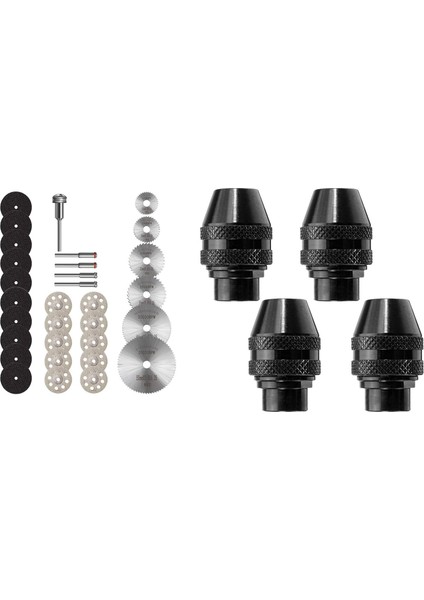 31 Adet Kesme Diskleri Dremel Döner Elmas Kesme Tekerleği ile 4 Adet Hızlı Değişim Chuck Anahtarsız Matkap Chuck 0.4-3.2mm (Yurt Dışından) fiyatları