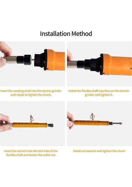 Esnek Şaft Adaptör Aparatı, Esnek Matkap Uzatma Kablosu Aynası ve Anahtarlı Uyumlu Döner Taşlama Aleti (Yurt Dışından) modelleri