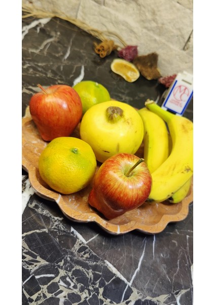 Mermer Çiçek Tabak Sunumluk Kuruyemişlik Çerezlik Servis Tabağı 25CM fırsatları