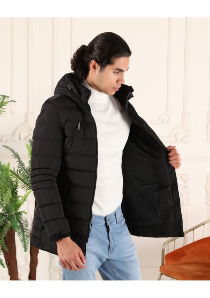 Kapşonlu Şişme Erkek Mont modelleri