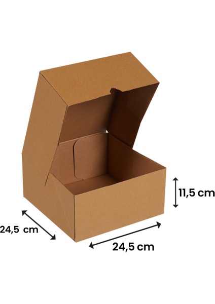 24,5x24,5x11,5-25 Adet Kesimli Kutu - Internet ve Kargo Kutusu
