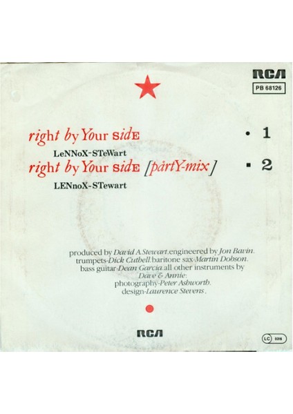 Eurythmics – Right By Your Side 45LİK Plak