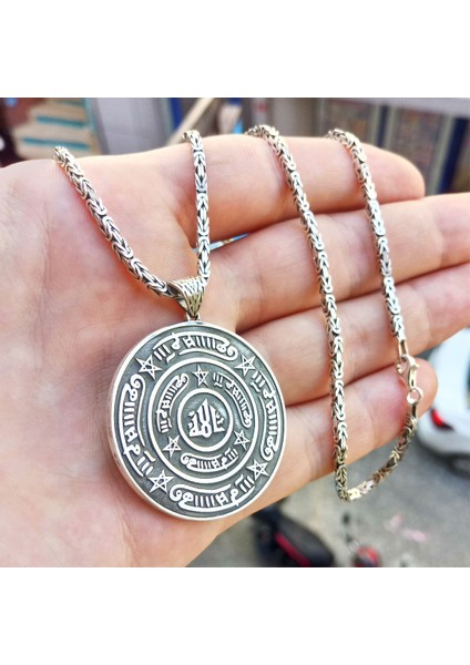 Rufai Gülü Madalyon Kolye ve 55 cm Kral Zincir