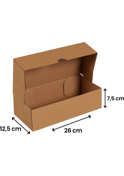26x12,5x7,5-100 Adet Kesimli Kutu - Internet ve Kargo Kutusu