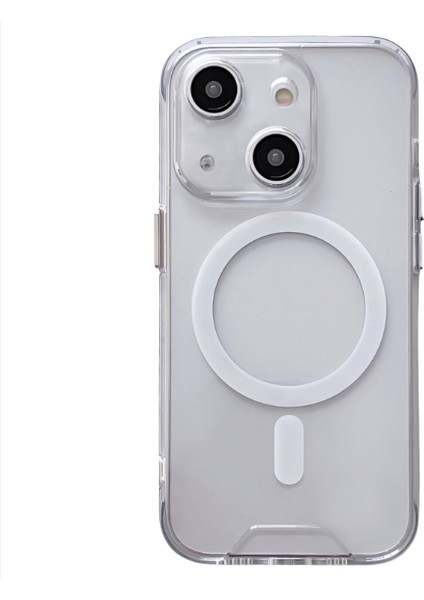 iPhone 15 ile Uyumlu Magsafe Özellikli Darbe Önleyici Şeffaf Kılıf