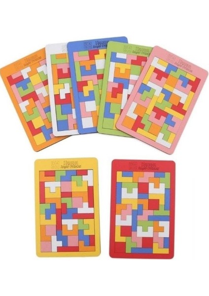 43 Parça Toys Ahşap Eğitici Geliştirici Oyuncak Blok Tetris Zeka Oyunu