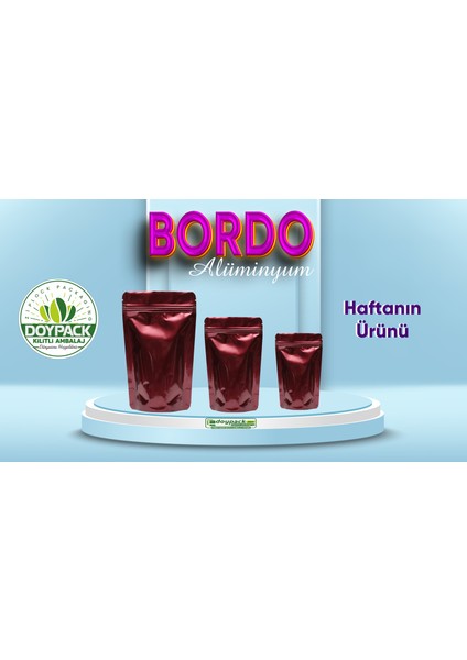 Bordo Alüminyum Kilitli Doypack 11X18,5 (100 Gr.) 50-100-250 Adet