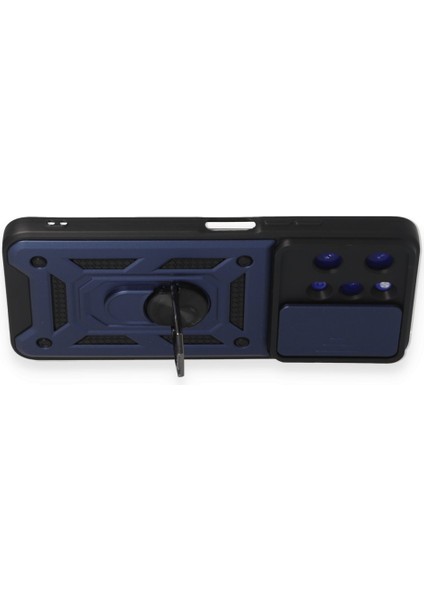 Casestreet Xiaomi Redmi 12 Kılıf Sert Silikon Tank Aramid Sürgülü Vega Yüzüklü Lacivert fiyatları