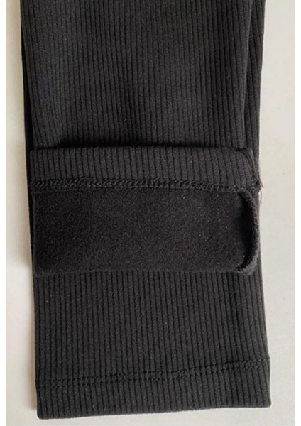 Kadın Ince Fitilli Thermal Içi Şardonlu Siyah Tayt 4347 fırsatları