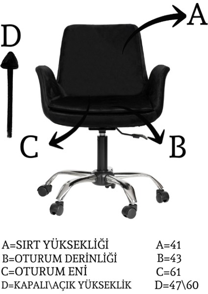 Krom Metal Ayaklı Ofis Çocuk Odası Çalışma Sandalyesi (Ayarlanılabilir) Pescado fiyatları