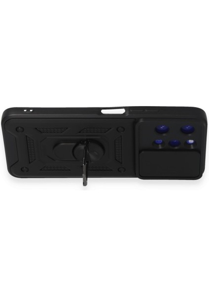 Casestreet Xiaomi Redmi 12 Kılıf Sert Silikon Tank Aramid Sürgülü Vega Yüzüklü Siyah modelleri