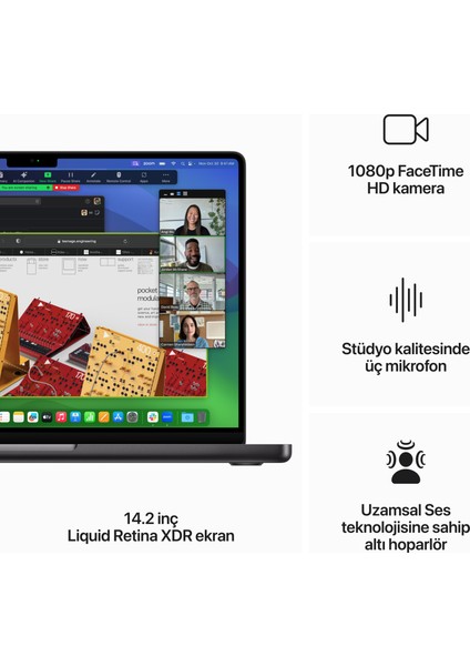 MacBook Pro M3 Max 36GB 1TB SSD macOS 14" Taşınabilir Bilgisayar Uzay Siyahı MRX53TU/A