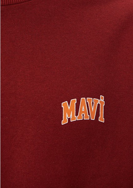 Logo Baskılı Kırmızı Sweatshirt