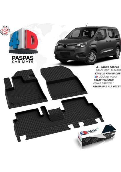 Toyota Proace City 4d Havuzlu Paspas 2019 Üzeri A+Kalite