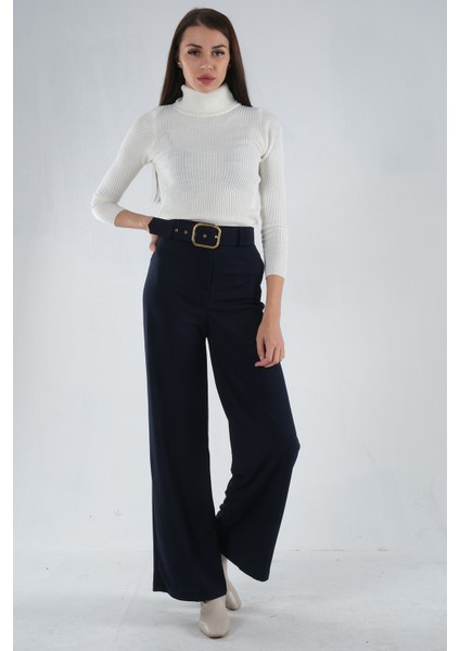 Lacivert Bol Paça Pantolon 3974959.02