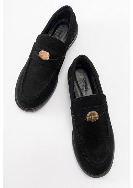 Bloss Siyah Süet Kadın Loafer