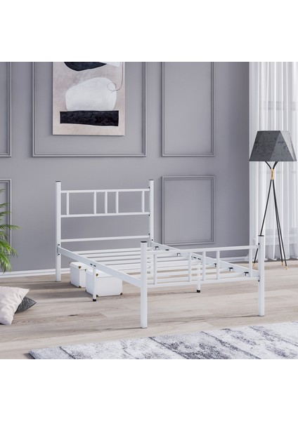 Metal Karyola, Akın Metal Karyola, 100X200 cm Beyaz, Ferforje Karyola fiyatları