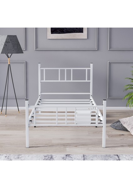 Metal Karyola, Akın Metal Karyola, 100X200 cm Beyaz, Ferforje Karyola modelleri