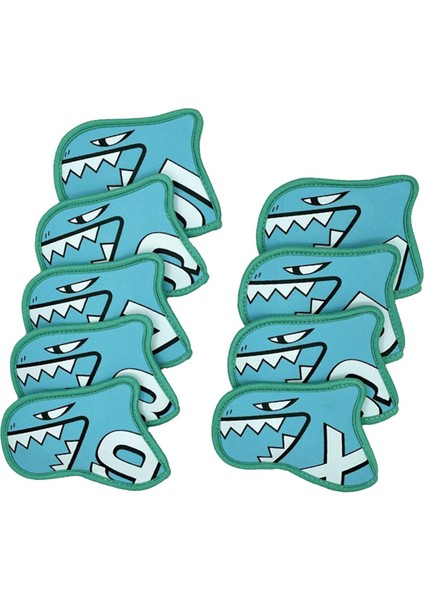 9x Golf Kulübü Headcovers Wrap Çorap Koruma Kollu Golf Demir Kapak Seti Açık Mavi (Yurt Dışından) modelleri