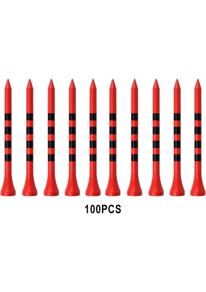 100X Bambu Golf Tees Çeğırılmaz Golf Aksesuarları 83MM Kırmızı (Yurt Dışından) modelleri