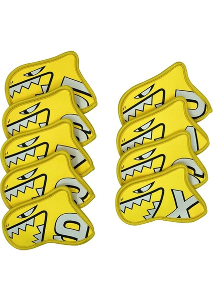 9x Golf Kulübü Headcovers Wrap Çorap Koruma Kollu Golf Demir Kapak Seti Sarı (Yurt Dışından) fiyatları