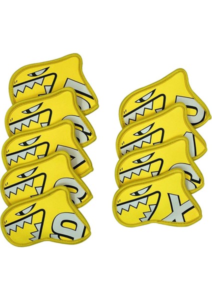 9x Golf Kulübü Headcovers Wrap Çorap Koruma Kollu Golf Demir Kapak Seti Sarı (Yurt Dışından) modelleri