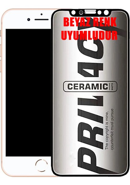 Apple iPhone 7 Plus Hayalet Ekran Koruyucu Mat Seramik Hayalet Gizli Apple iPhone 7 Plus-Beyaz