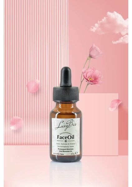 Saf Gül Yağı İçeren, Doğal Gül Yüz Bakım Yağı 30 ml