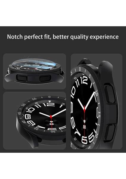 Samsung Galaxy Watch 6 Classic 43MM Ekran Camlı Kasa Koruyucu 360 Tam Koruma Sport Rakamlı Kadran