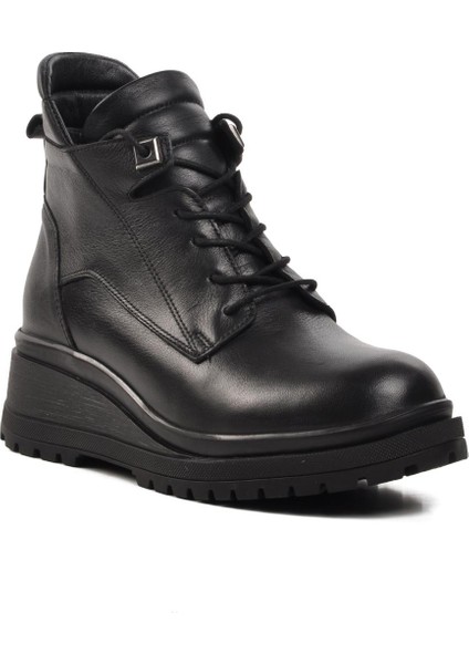 Walkway 32003 Siyah Hakiki Deri Kadın Bot