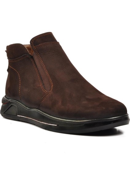 7350 Kahve Nubuk Içi Kürklü Deri Erkek Bot