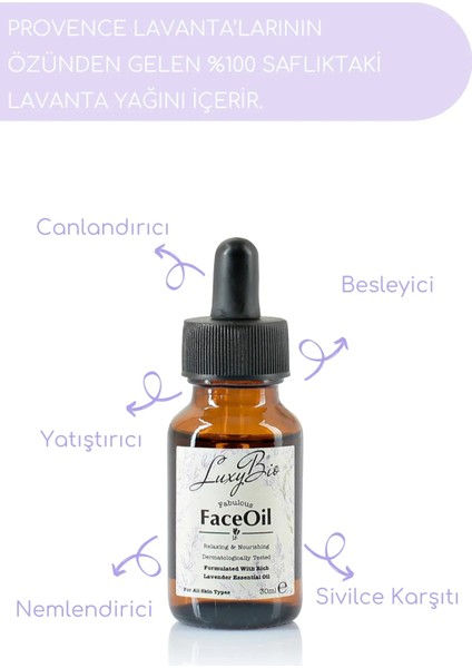 Saf Lavanta Yağı İçeren, Doğal Lavanta Yüz Bakım Yağı 30 ml fiyatları