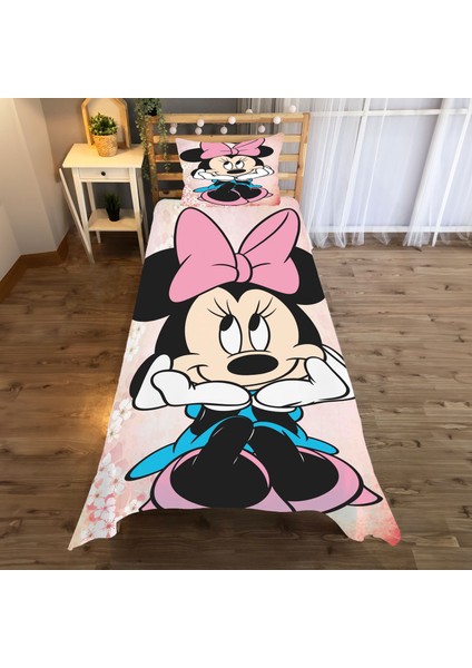 Mickey Mouse Desenli Tek Kişilik Yatak Örtüsü ve Yastık Kılıfı