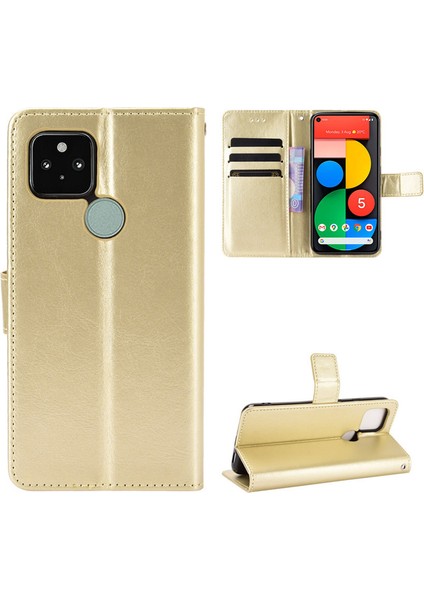 Google Pixel 5 Cüzdan Deri Flip Telefon Kılıfı (Yurt Dışından)