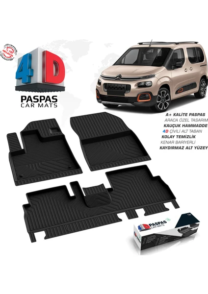 Citroen Berlingo 4d Havuzlu Paspas 2019 Üzeri A+Kalite