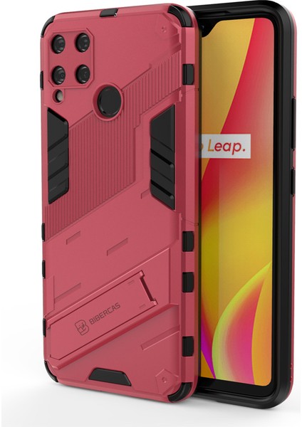 Oppo Realme C15 Destek Standlı Darbeye Dayanıklı Telefon Kılıfı (Yurt Dışından)