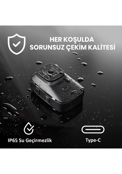 A10 Vücut Kamerası Güvenlik Polis Ekipmanı IP65 FullHD Video Dokunmatik Ekran 12MP modelleri