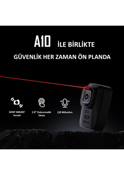 A10 Vücut Kamerası Güvenlik Polis Ekipmanı IP65 FullHD Video Dokunmatik Ekran 12MP indirimleri