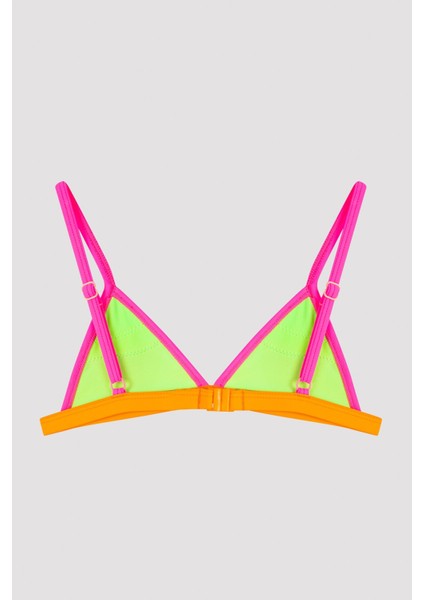 Çok Renkli Kız Çocuk Colorful Frill Triangle Bikini Set
