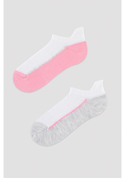 Kız Çocuk Çizgili 2li Patik Çorap