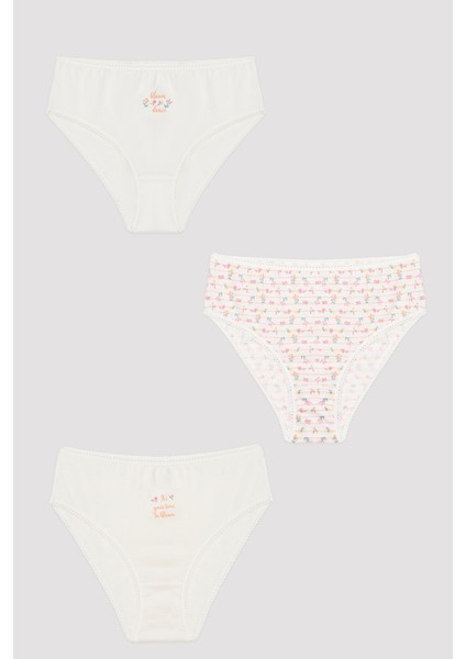 Kız Çocuk Bloom Dance Organic 3'lü Slip Külot