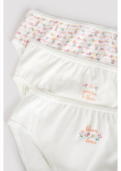 Kız Çocuk Bloom Dance Organic 3'lü Slip Külot