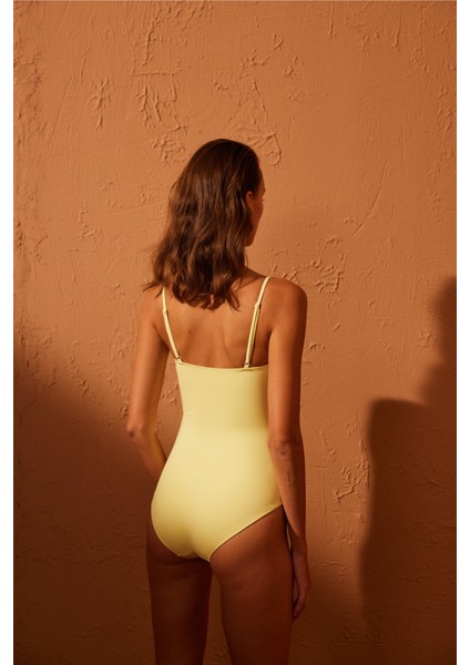 Basic Clean Straplez Sarı Mayo indirimleri