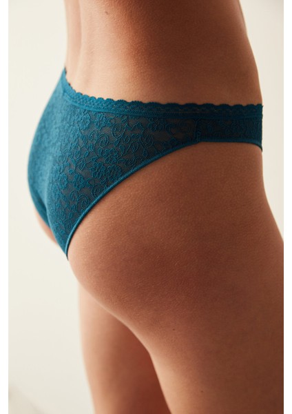 Easy Dantelli V Kesim Mavi Slip Külot fiyatları
