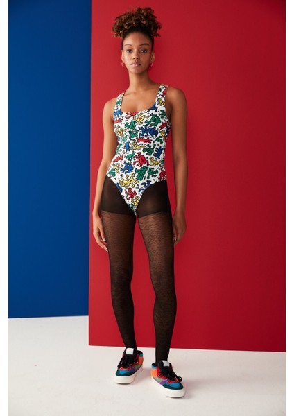 Kadın Siyah All Over Külotlu Çorap-keith Haring Koleksiyonu fiyatları