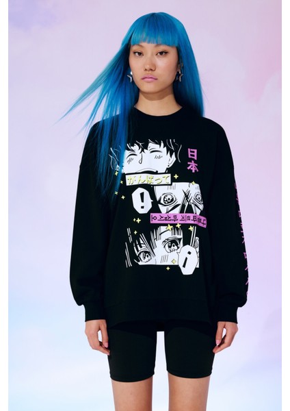 Aktif Anime Baskılı Sweatshirt-Anime Koleksiyonu fiyatları