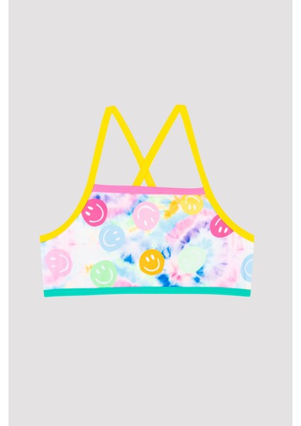 Kız Çocuk Smiley Renkli Halter Bikini Takımı