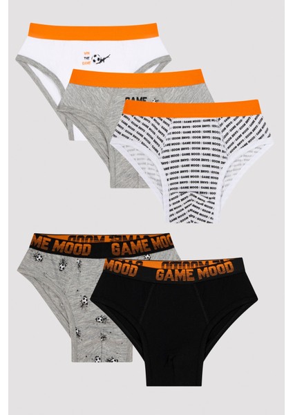 Erkek Çocuk Slogan Baskılı 2Li Slip Külot